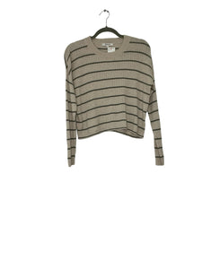 Madewell Size Small Beige Stripe Pre-Owned Sweater- Ladies