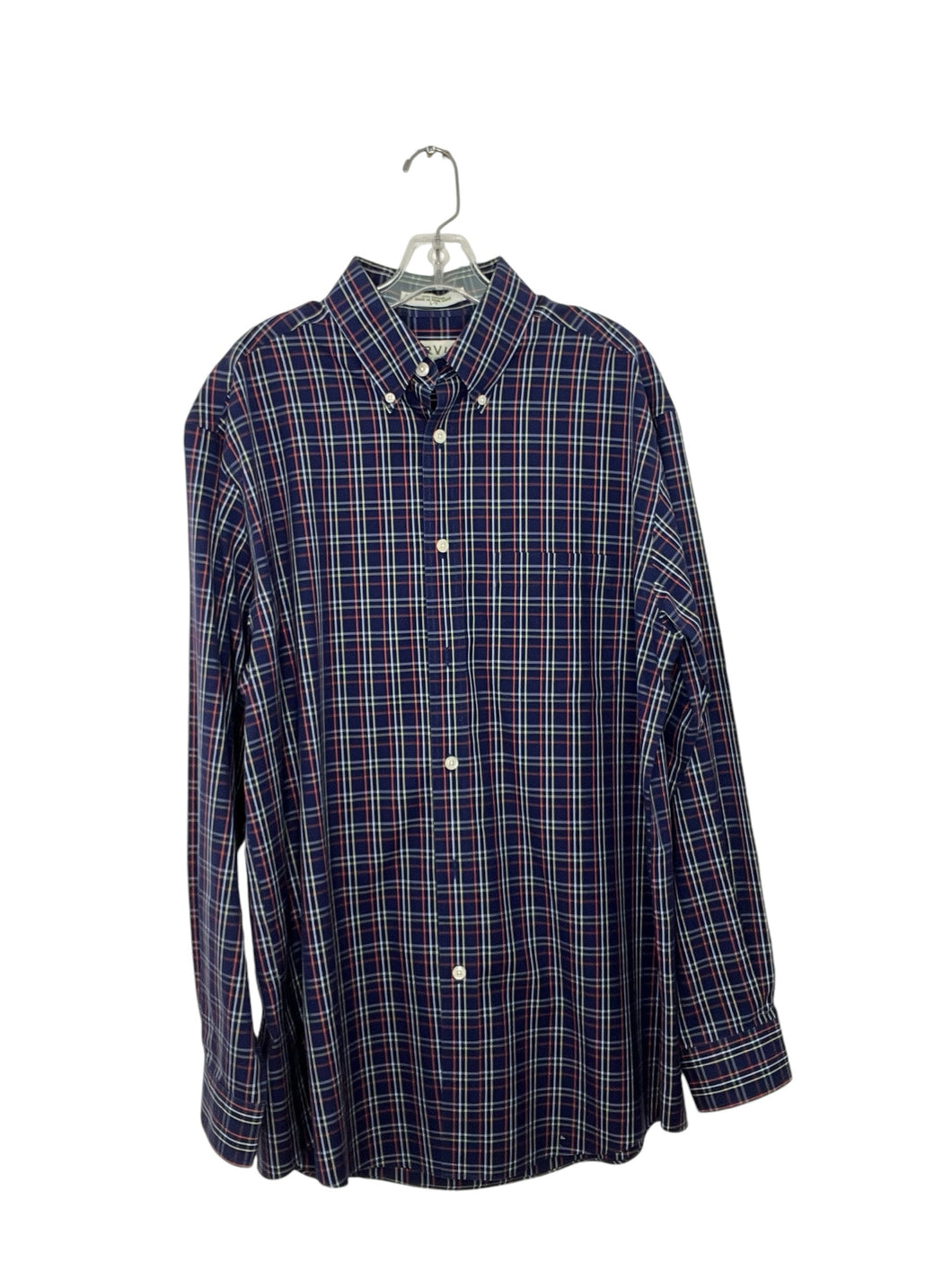 Orvis Size LT Blue Plaid Pre-Owned Shirt- Mens