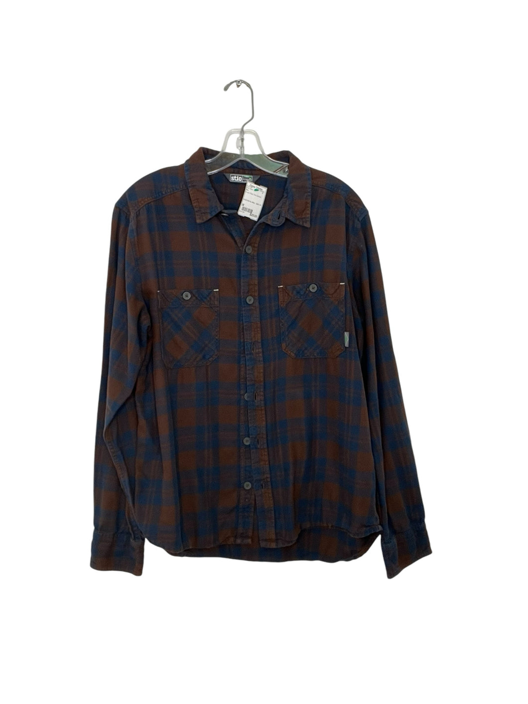 Stio Size M Brown Plaid Pre-Owned Shirt- Mens