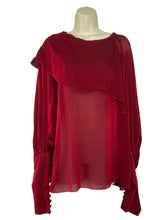 Load image into Gallery viewer, Chanel Size 14 Red Pre-Owned Blouse- Ladies
