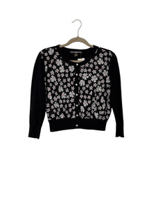 Karl Lagerfeld Size Medium Black Floral Pre-Owned Sweater- Ladies