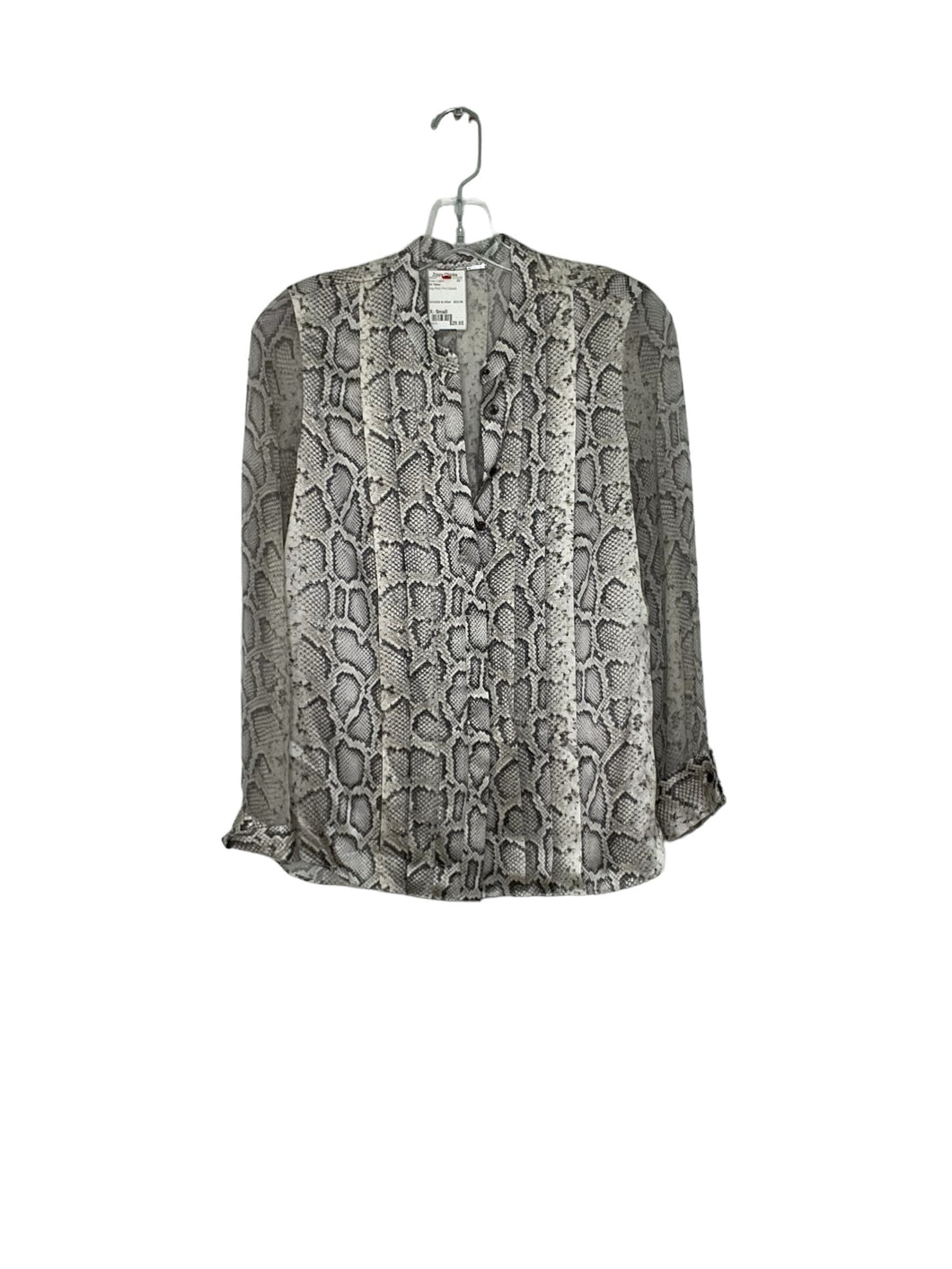 Elie Tahari Size X- Small Grey Print Blouse- Ladies