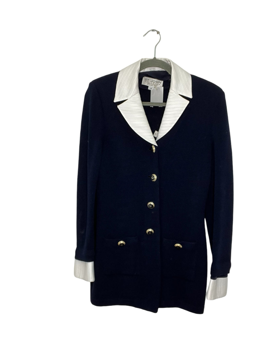 St John Size 4 Navy Pre-Owned Blazer/Indoor Jacket- Ladies