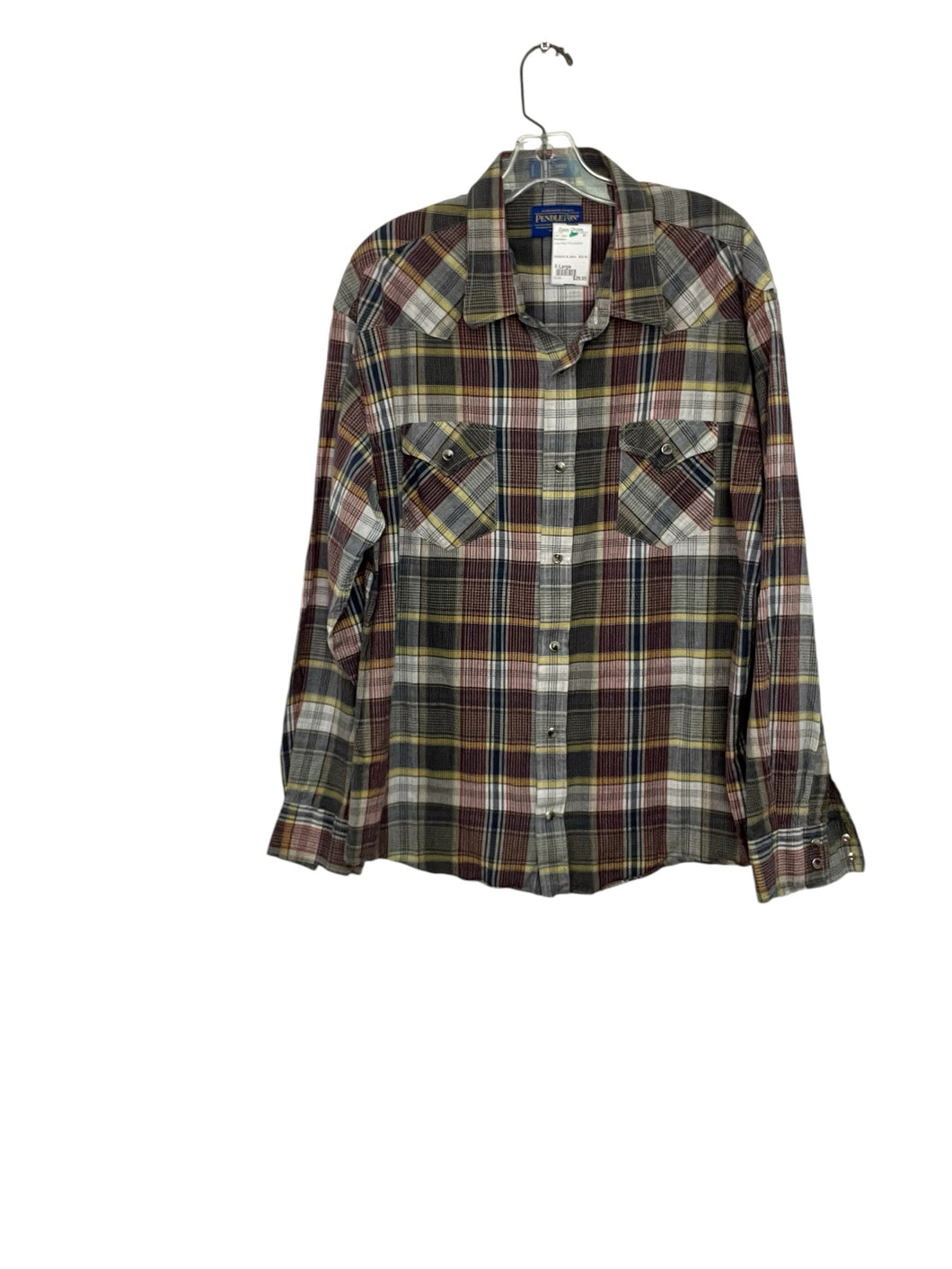 Pendleton Size X-Large Grey Plaid Pre-Owned Shirt- Ladies