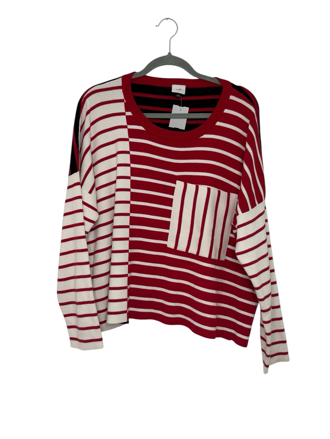 Cabi Size Large Red Stripe Pre-Owned Sweater- Ladies