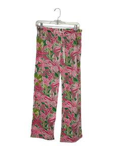 Lilly Pulitzer Size X- Small Pink Floral Pre-Owned Pajamas- Ladies